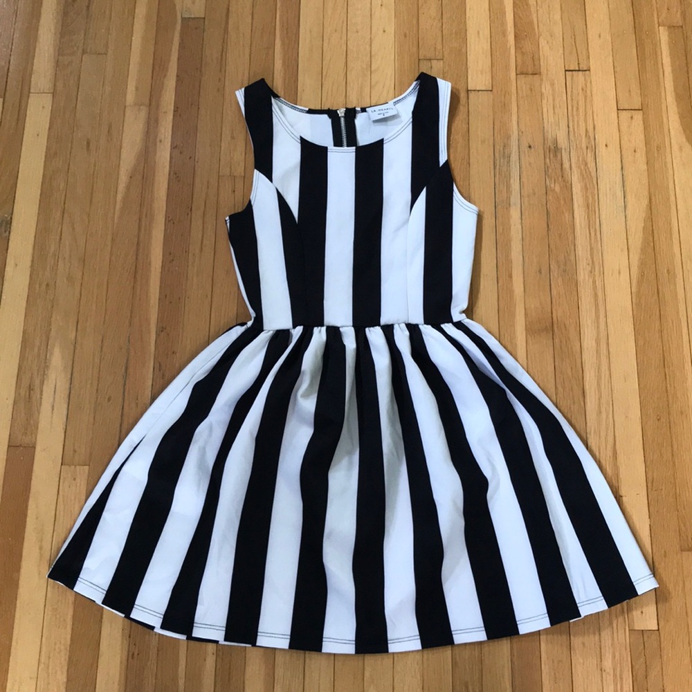 PACSUN BW Striped Skater Dress